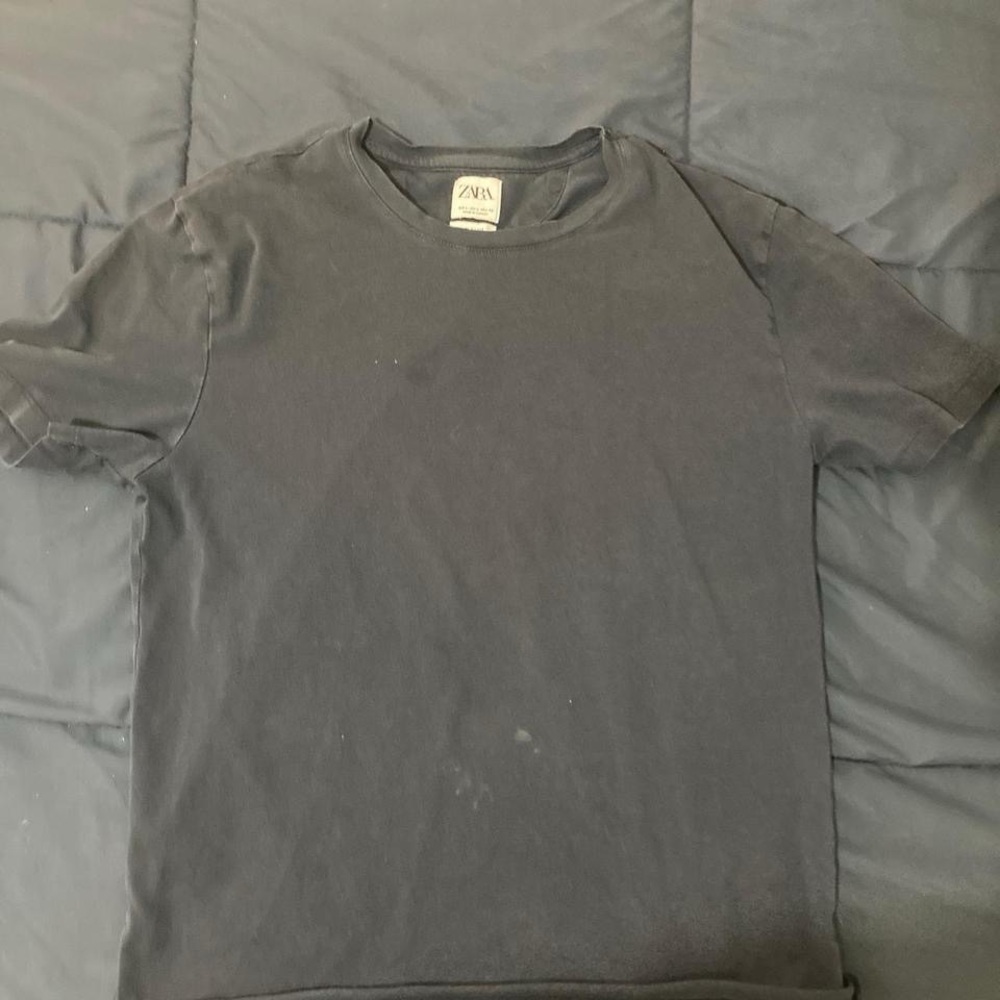 Zara Black Short Sleeve Tee Classic Cotton